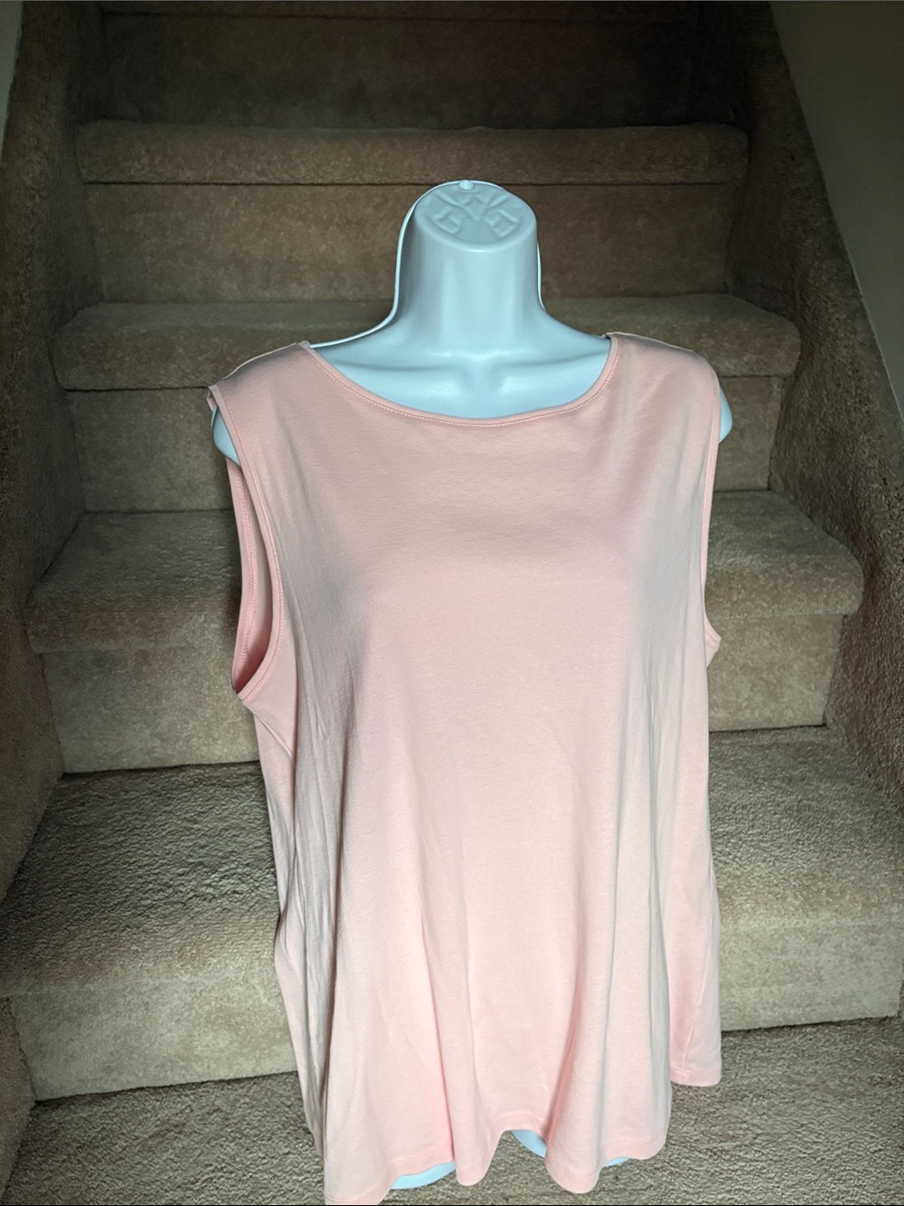 NWOT Karen Scott Peach Scoop Neck Cotton  Tank Top in XL